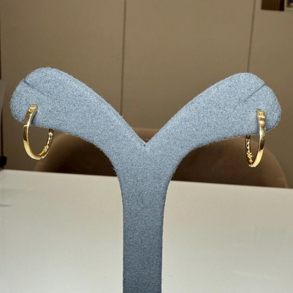 14K Gold Lab Grown Diamond Huggie Earrings | Pavé Hoop Pair