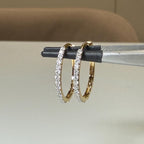 14K Gold Lab Grown Diamond Huggie Earrings | Pavé Hoop Pair