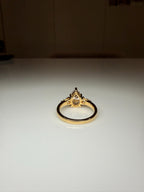 Pear Cut IGI Lab Grown Diamond Ring | 14K Gold Three Stone Engagement
