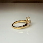 Pear Cut IGI Lab Grown Diamond Ring | 14K Gold Three Stone Engagement