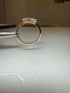 Lab Grown Diamond Toi et Moi Ring: 14K Gold Pear & Oval Cut Engagement Ring