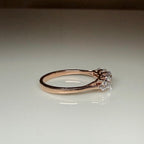 Round Lab Grown Diamond Ring | 14K Gold Trellis Anniversary Band