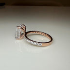 3.30ct Radiant Cut Lab Grown Diamond Engagement Ring | 14K Gold Hidden Halo