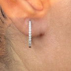 14K Gold Lab Grown Diamond Huggie Earrings | Pavé Hoop Pair