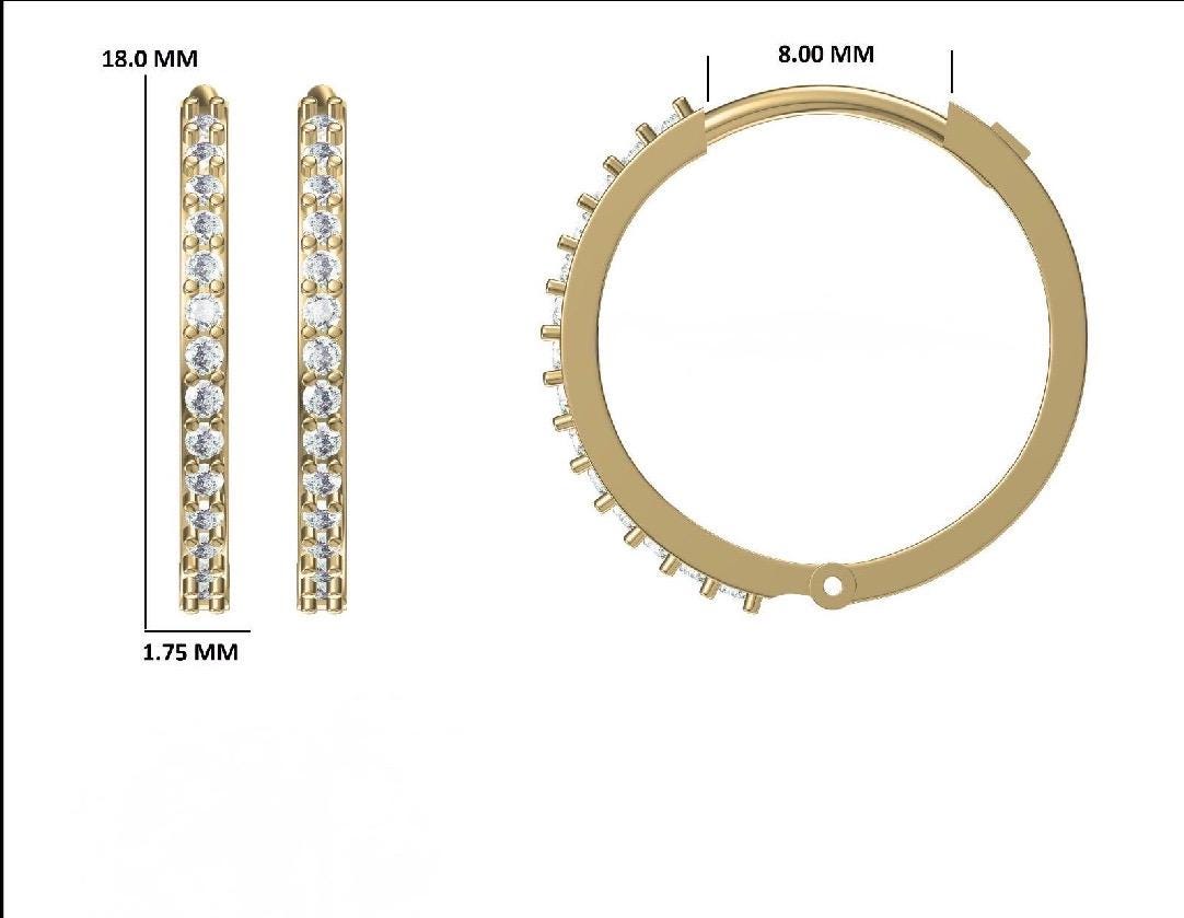 14K Gold Lab Grown Diamond Huggie Earrings | Pavé Hoop Pair