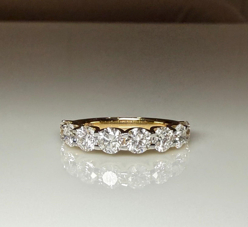 14K Gold Lab Grown Diamond Wedding Band | Half Eternity Promise Ring