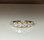 14K Gold Lab Grown Diamond Wedding Band | Half Eternity Promise Ring