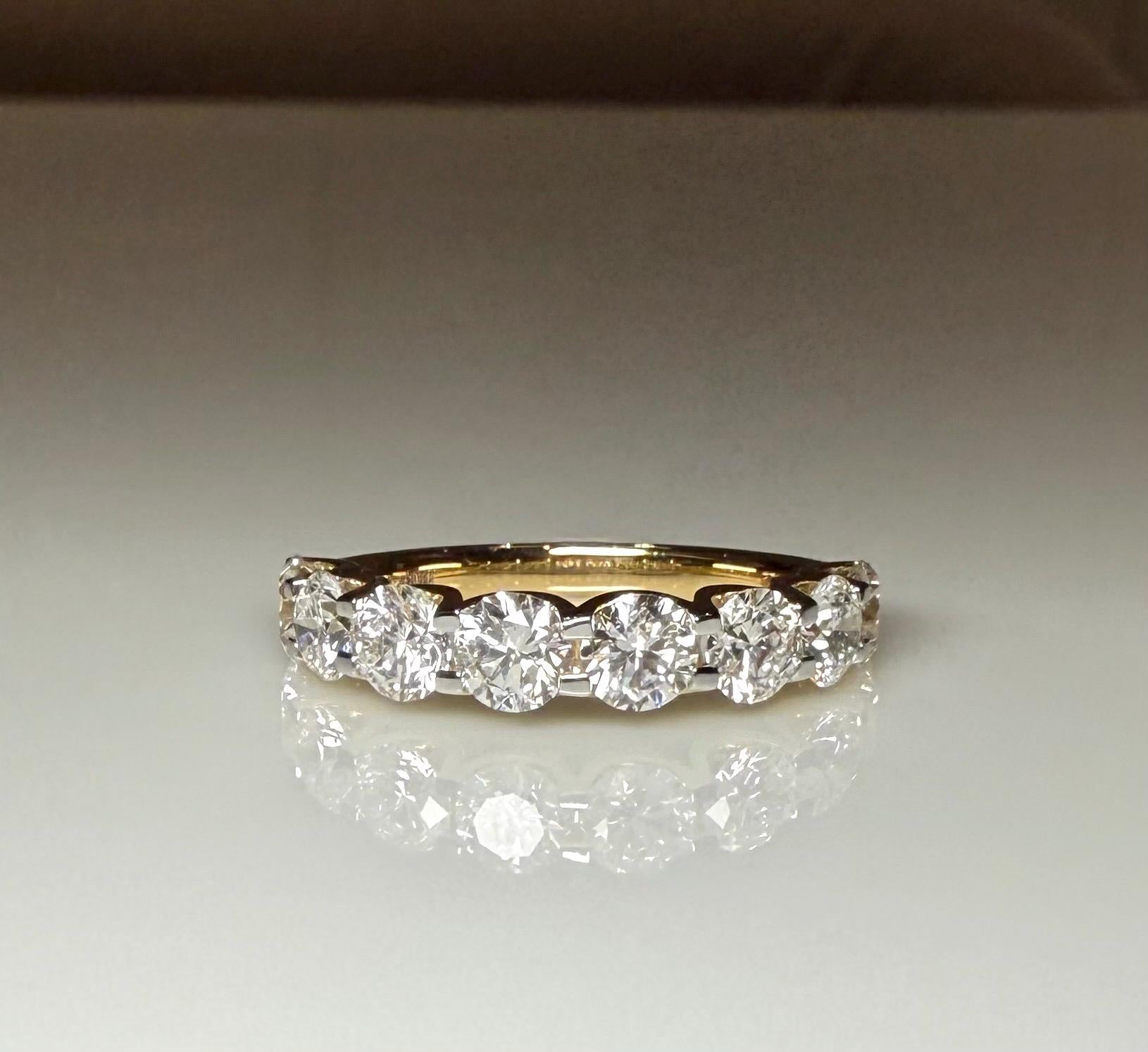 14K Gold Lab Grown Diamond Wedding Band | Half Eternity Promise Ring