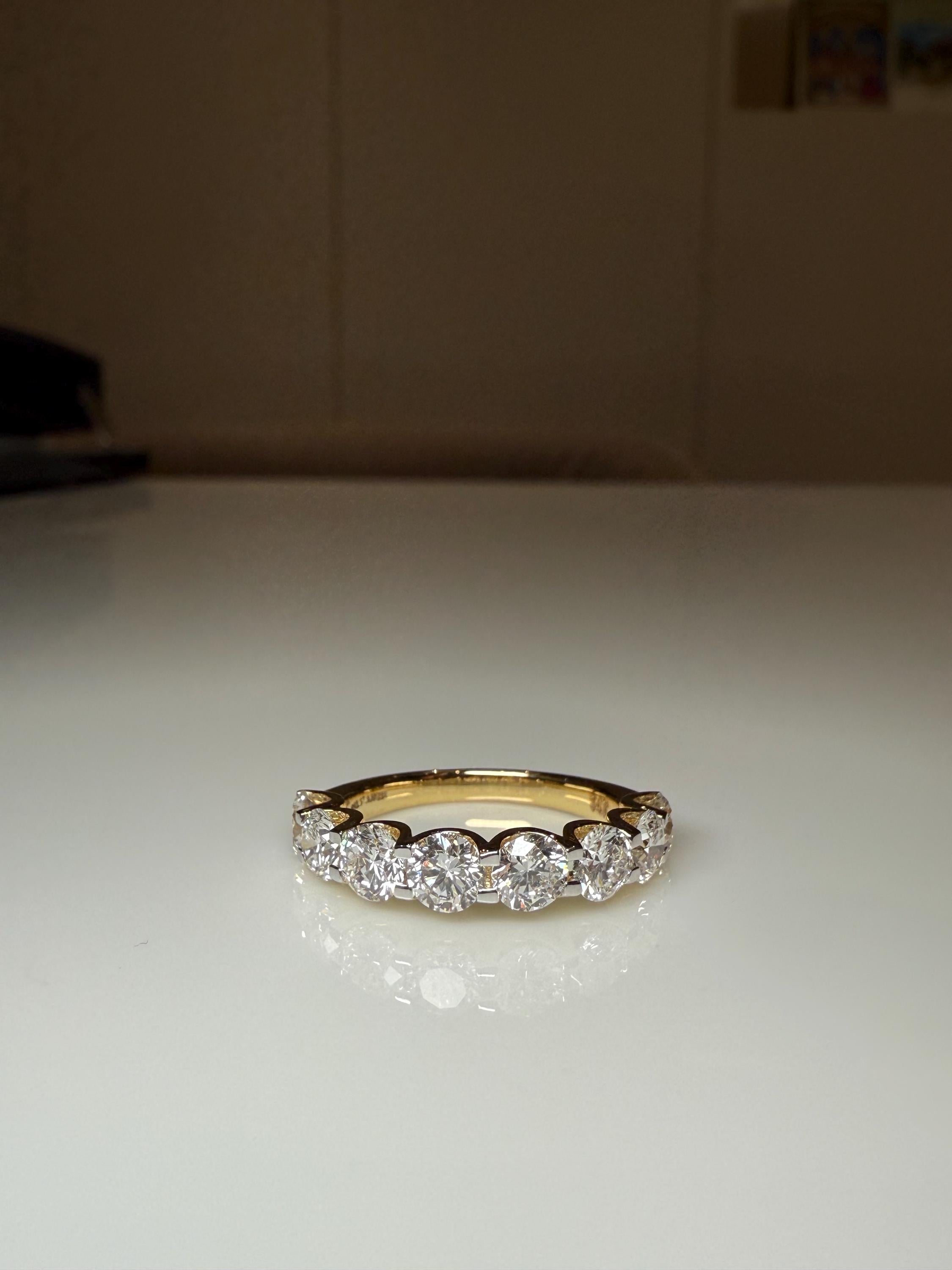 14K Gold Lab Grown Diamond Wedding Band | Half Eternity Promise Ring