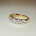 14K Gold Lab Grown Diamond Wedding Band | Half Eternity Promise Ring