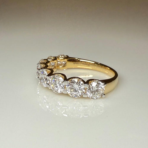 14K Gold Lab Grown Diamond Wedding Band | Half Eternity Promise Ring