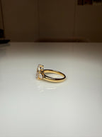 Pear Cut IGI Lab Grown Diamond Ring | 14K Gold Three Stone Engagement