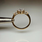 Pear Cut IGI Lab Grown Diamond Ring | 14K Gold Three Stone Engagement