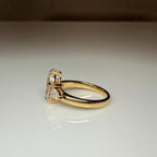 Pear Cut IGI Lab Grown Diamond Ring | 14K Gold Three Stone Engagement