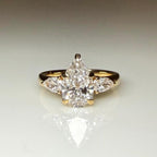 Pear Cut IGI Lab Grown Diamond Ring | 14K Gold Three Stone Engagement