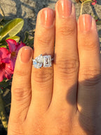 Lab Grown Diamond Toi et Moi Ring | 14K Gold Pear & Emerald Cut