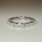 Emerald Cut Lab Grown Diamond Band: 14K Solid Gold Eternity Ring, 3CTW SGL Certified