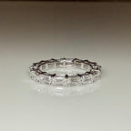 Emerald Cut Lab Grown Diamond Band: 14K Solid Gold Eternity Ring, 3CTW SGL Certified