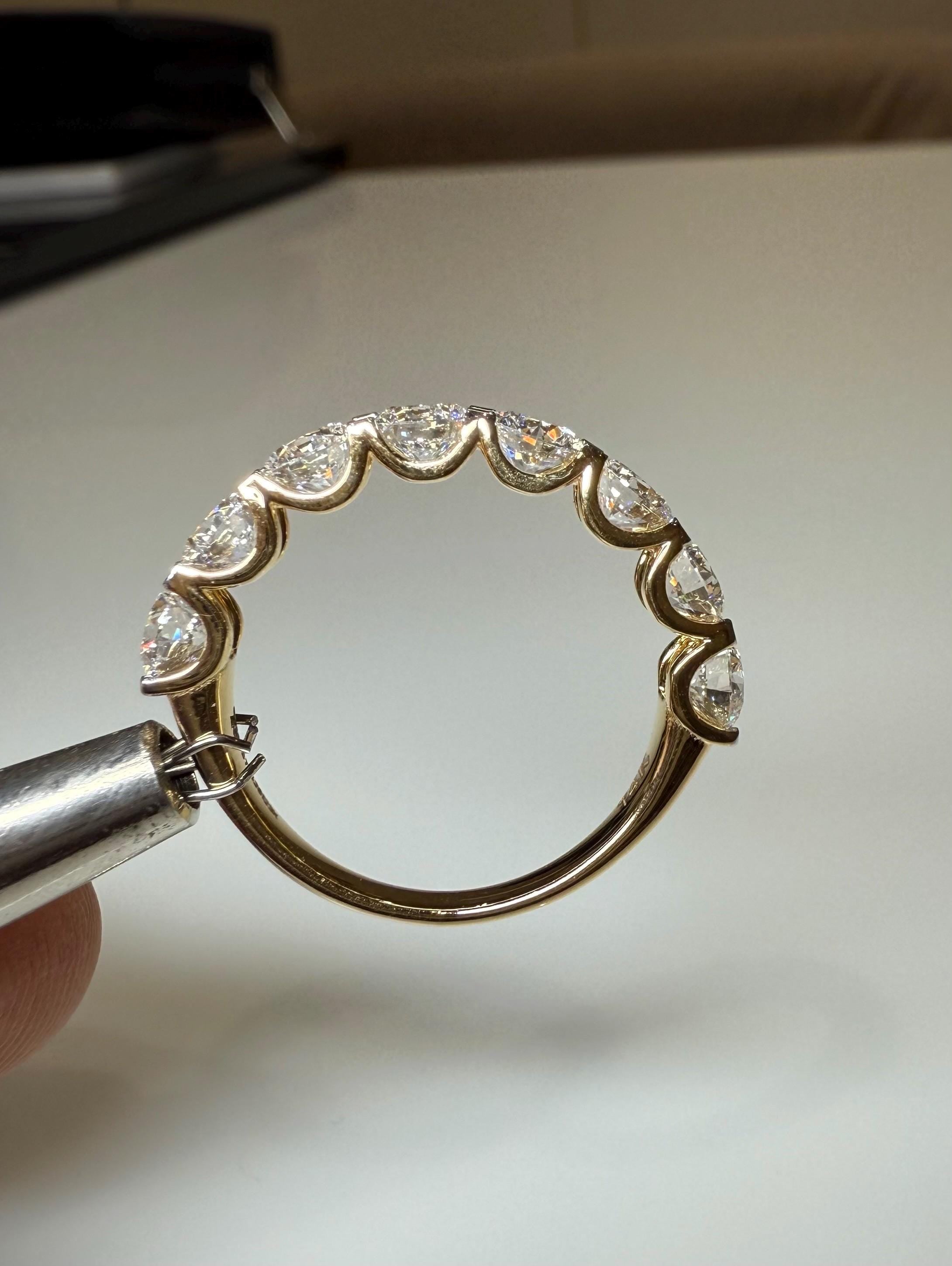 14K Gold Lab Grown Diamond Wedding Band | Half Eternity Promise Ring