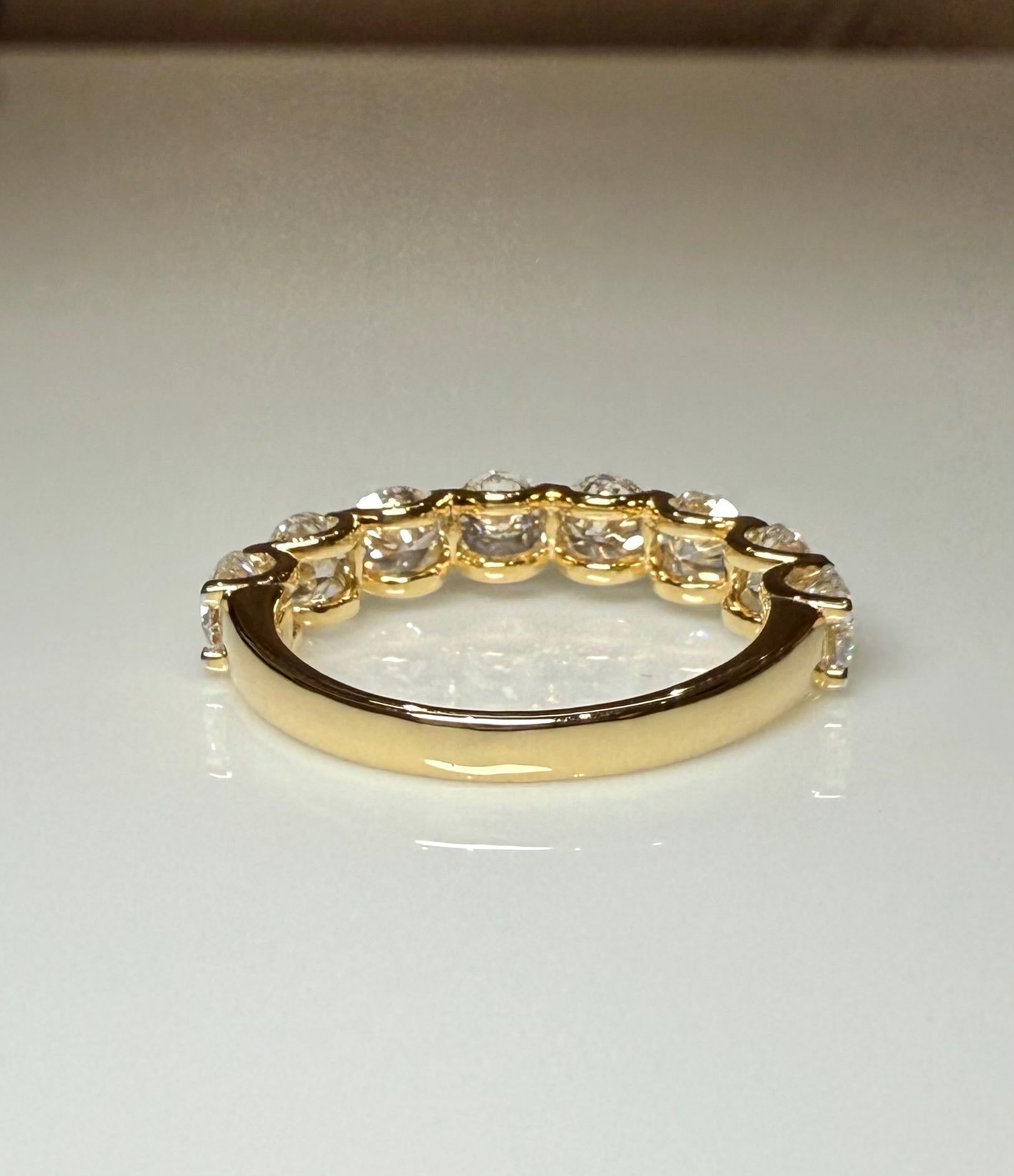14K Gold Lab Grown Diamond Wedding Band | Half Eternity Promise Ring