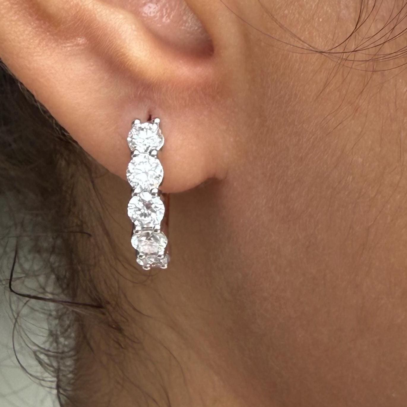 14K Gold Lab Grown Diamond Hoop Earrings: 3CTW, 18MM