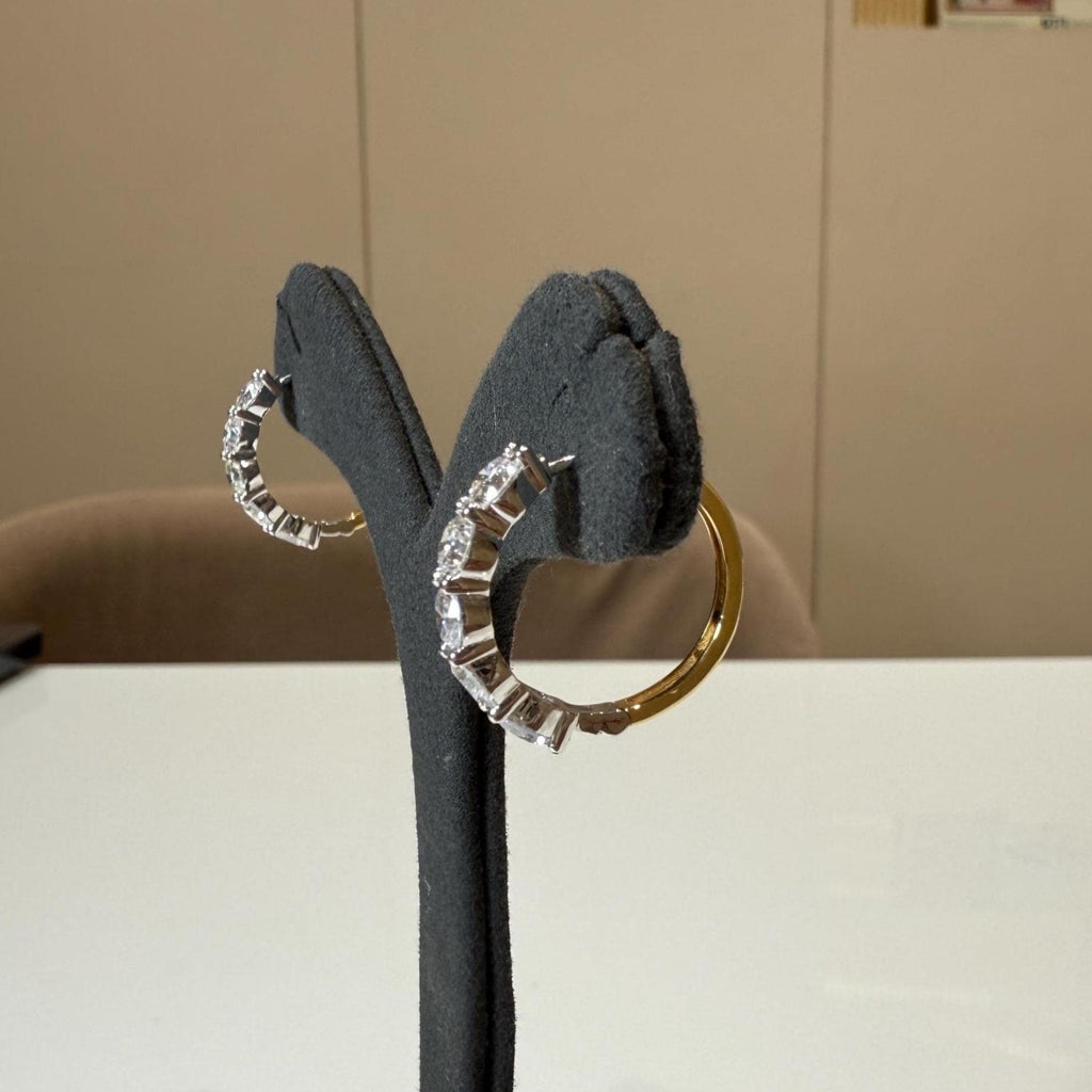 14K Gold Lab Grown Diamond Hoop Earrings: 3CTW, 18MM