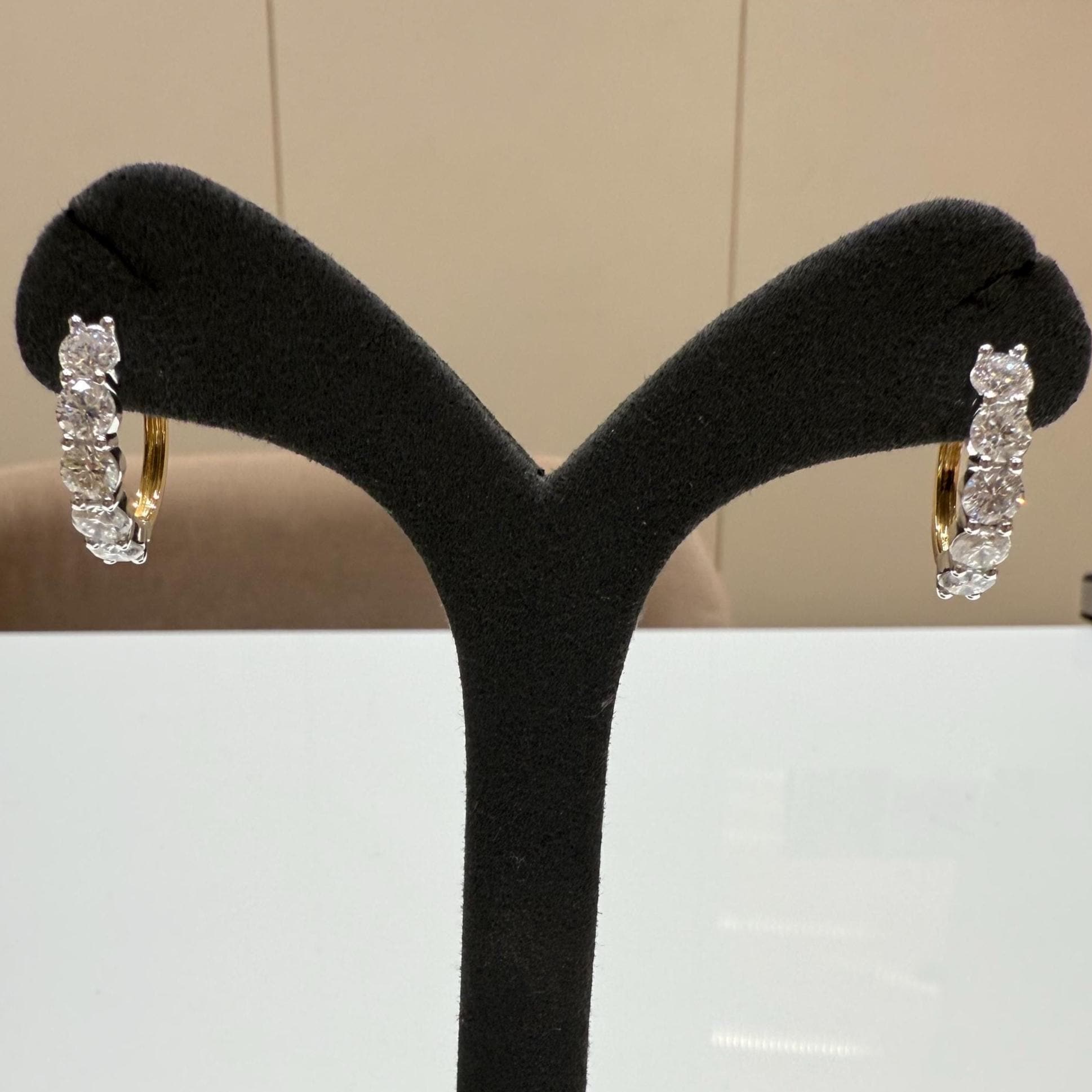 14K Gold Lab Grown Diamond Hoop Earrings: 3CTW, 18MM