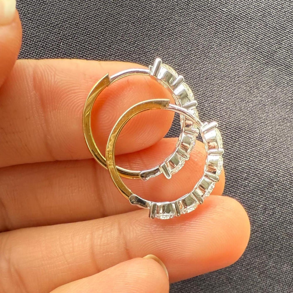14K Gold Lab Grown Diamond Hoop Earrings: 3CTW, 18MM