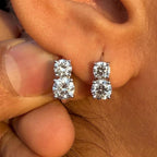 2CTW Lab Grown Diamond Hoop Earrings | 14K Solid Gold Diamond Hoops Pair