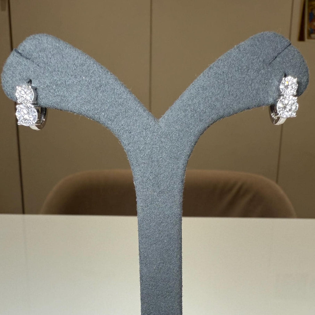 2CTW Lab Grown Diamond Hoop Earrings | 14K Solid Gold Diamond Hoops Pair