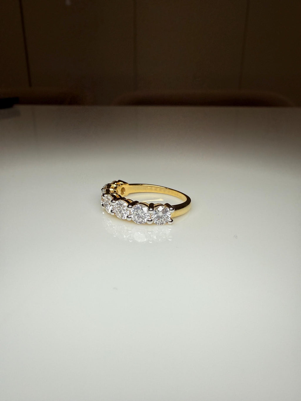 14K Gold Lab Grown Diamond Wedding Band | 4.5MM Seven Stone Eternity Ring