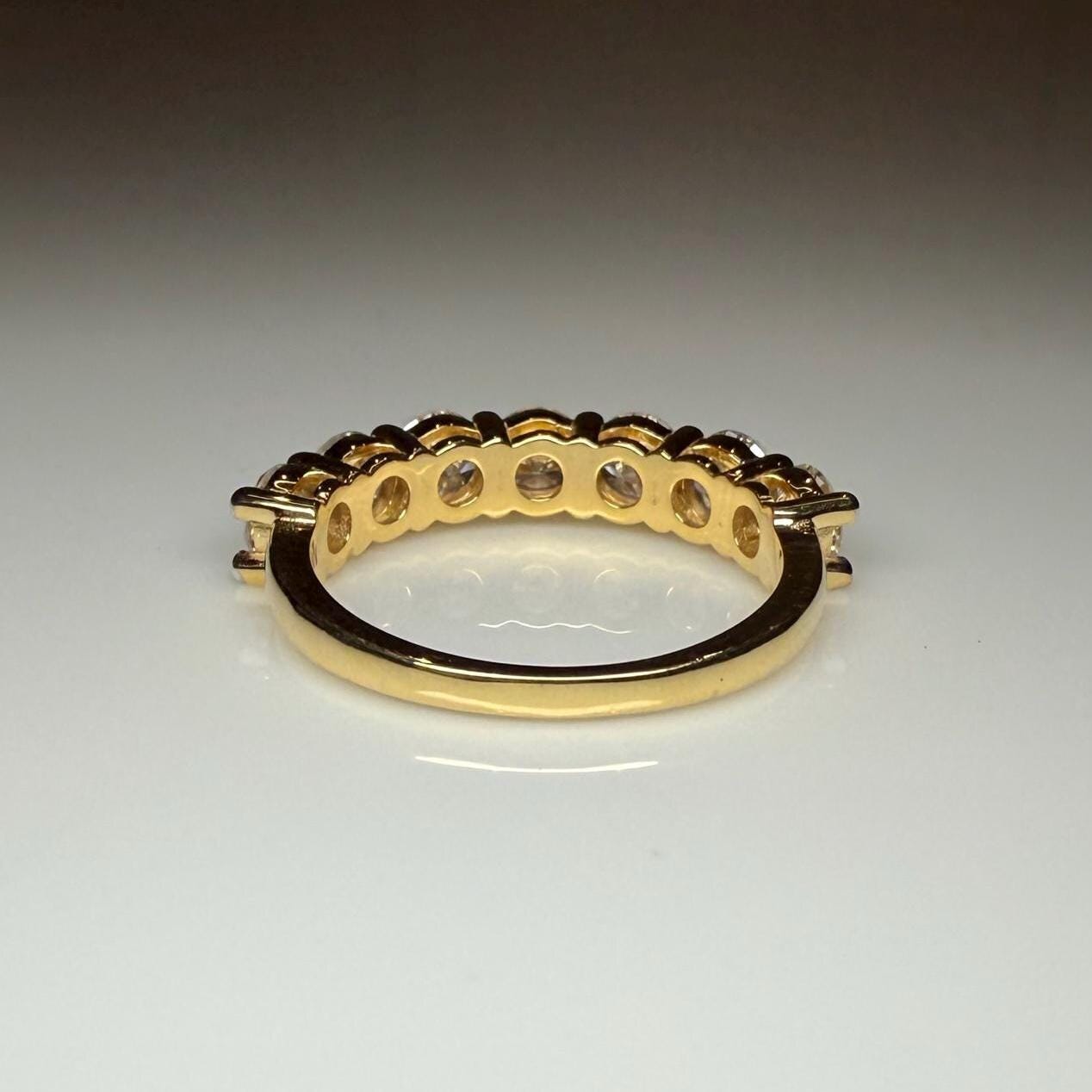 14K Gold Lab Grown Diamond Wedding Band | 4.5MM Seven Stone Eternity Ring