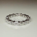 Emerald Cut Lab Grown Diamond Band: 14K Solid Gold Eternity Ring, 3CTW SGL Certified
