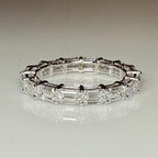 Emerald Cut Lab Grown Diamond Band: 14K Solid Gold Eternity Ring, 3CTW SGL Certified
