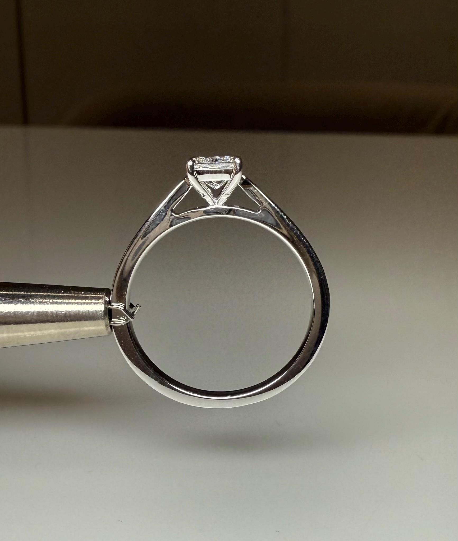 Princess Cut Lab Grown Diamond Ring: 14K Gold Solitaire, IGI Certified
