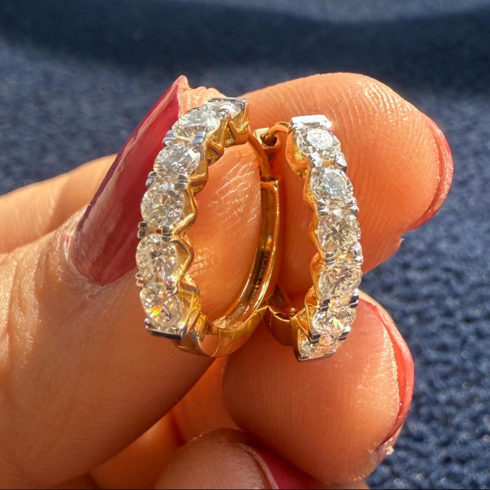 14K Gold Lab Grown Diamond Huggie Earrings (1.00 ctw)
