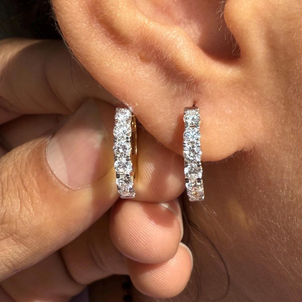 14K Gold Lab Grown Diamond Huggie Earrings (1.00 ctw)