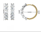 14K Gold Lab Grown Diamond Hoop Earrings: 3CTW, 18MM