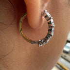 14K Gold Lab Grown Diamond Hoop Earrings: 3CTW, 18MM