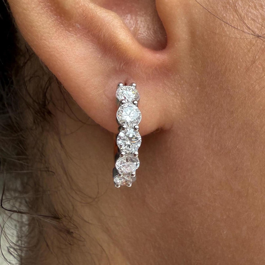 14K Gold Lab Grown Diamond Hoop Earrings: 3CTW, 18MM