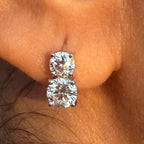 2CTW Lab Grown Diamond Hoop Earrings | 14K Solid Gold Diamond Hoops Pair