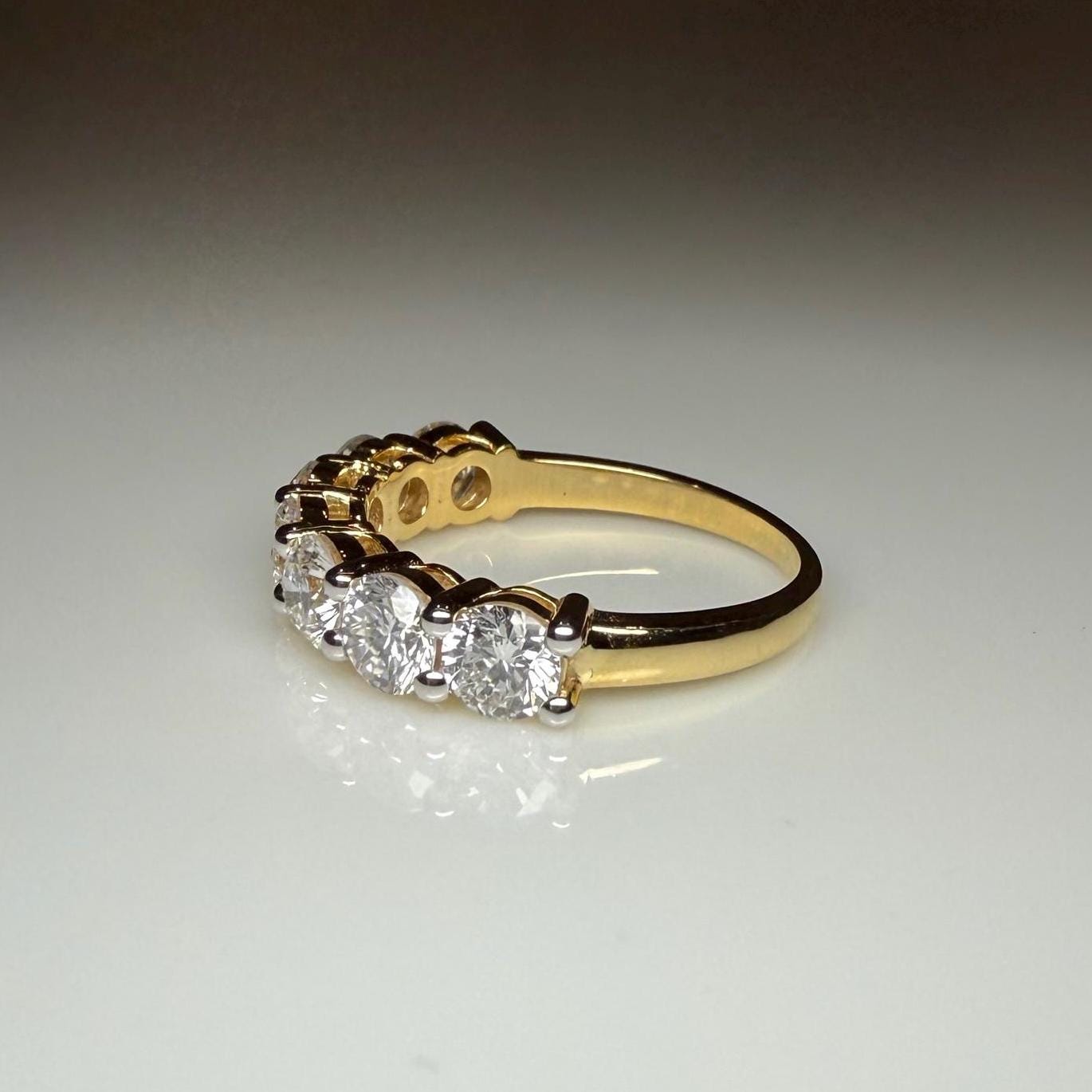 14K Gold Lab Grown Diamond Wedding Band | 4.5MM Seven Stone Eternity Ring