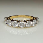 14K Gold Lab Grown Diamond Wedding Band | 4.5MM Seven Stone Eternity Ring