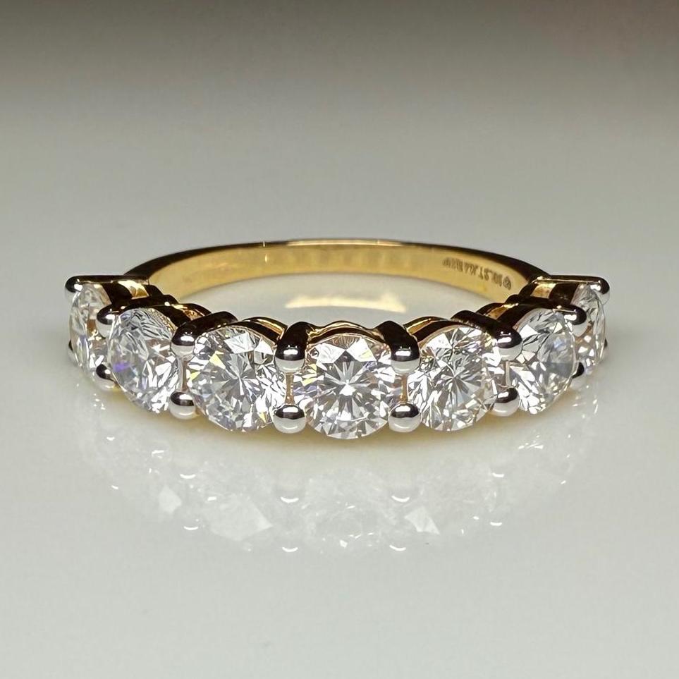 14K Gold Lab Grown Diamond Wedding Band | 4.5MM Seven Stone Eternity Ring