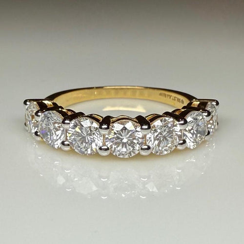 14K Gold Lab Grown Diamond Wedding Band | 4.5MM Seven Stone Eternity Ring