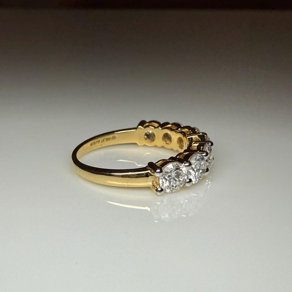 14K Gold Lab Grown Diamond Wedding Band | 4.5MM Seven Stone Eternity Ring
