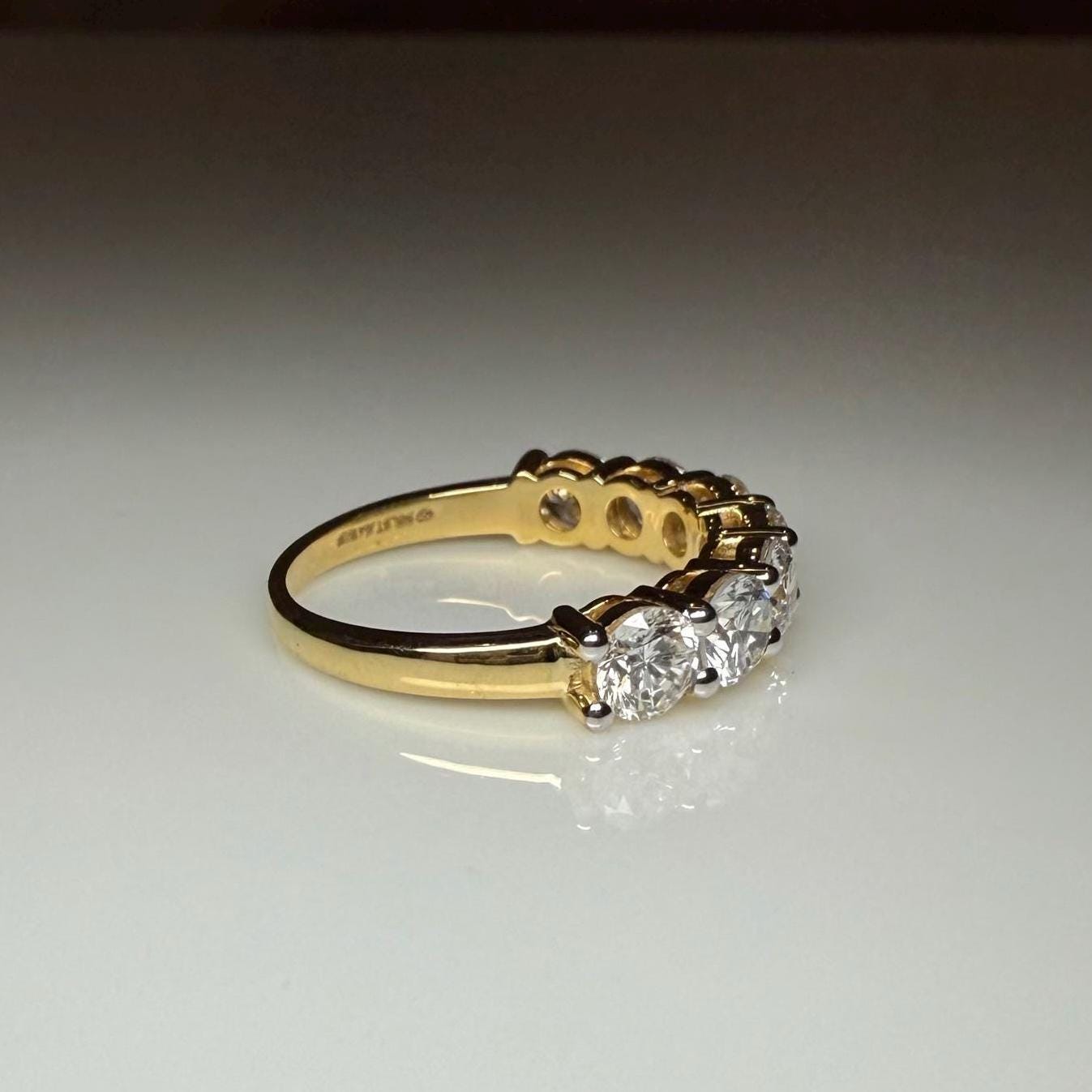14K Gold Lab Grown Diamond Wedding Band | 4.5MM Seven Stone Eternity Ring