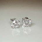 IGI Certified Lab Grown Diamond Stud Earrings: 14K Gold E/VS