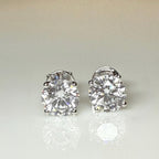 IGI Certified Lab Grown Diamond Stud Earrings: 14K Gold E/VS