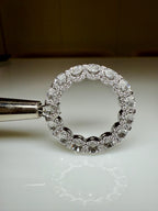 Lab Grown Diamond Eternity Band | 14K Solid Gold Halo Wedding Ring